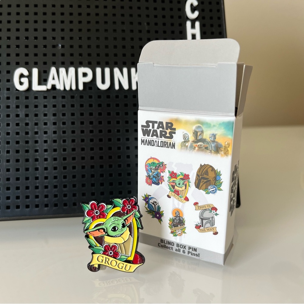 *SOLD* Mandalorian Star Wars Disney Blind Box Enamel Pin Tattoo Style - Grogu